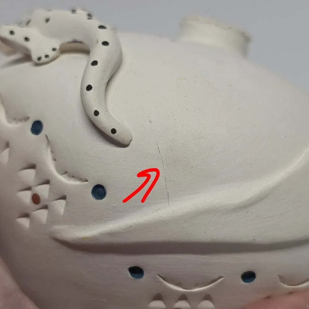 Native American Acoma Pueblo White Pottery Seed Gecko Pot Zelda & Elliott Garcia